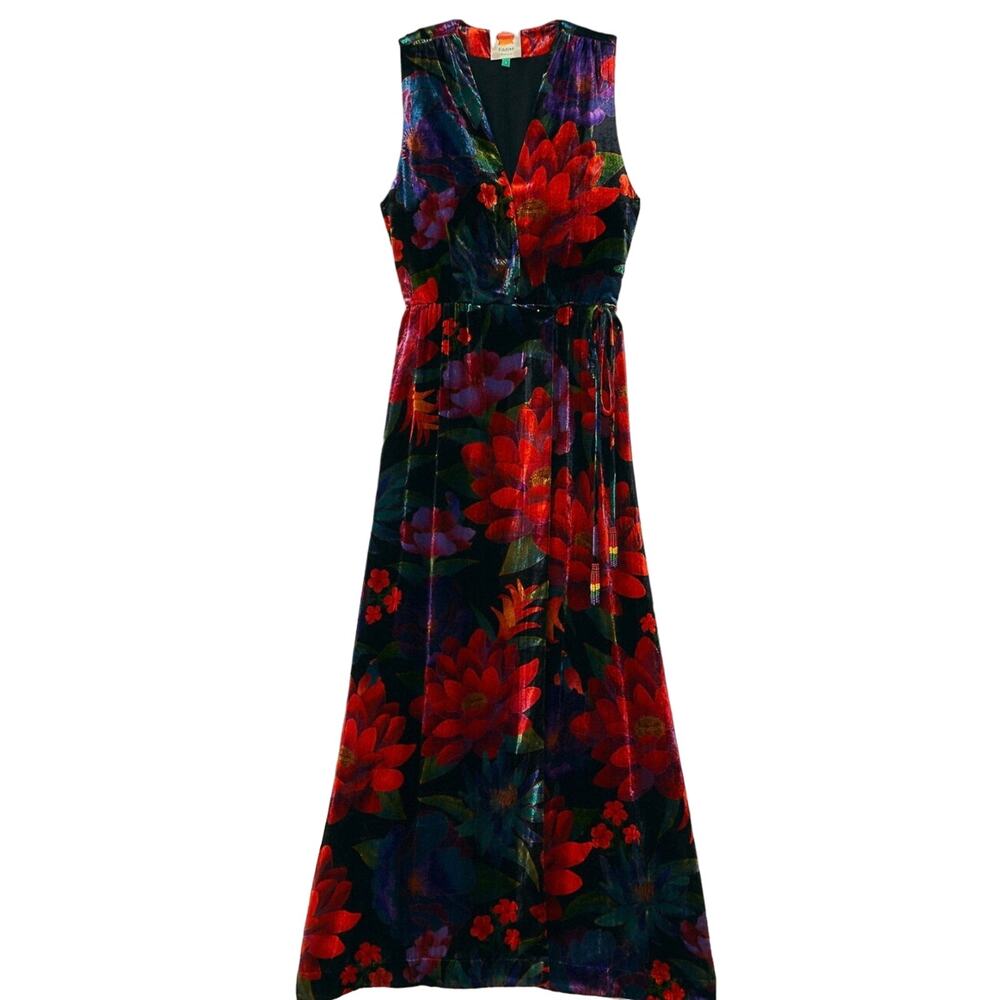 Farm Rio / Flower Season Maxi Wrap Dress / Boho Floral Maxi Dress - Picture 3 of 4